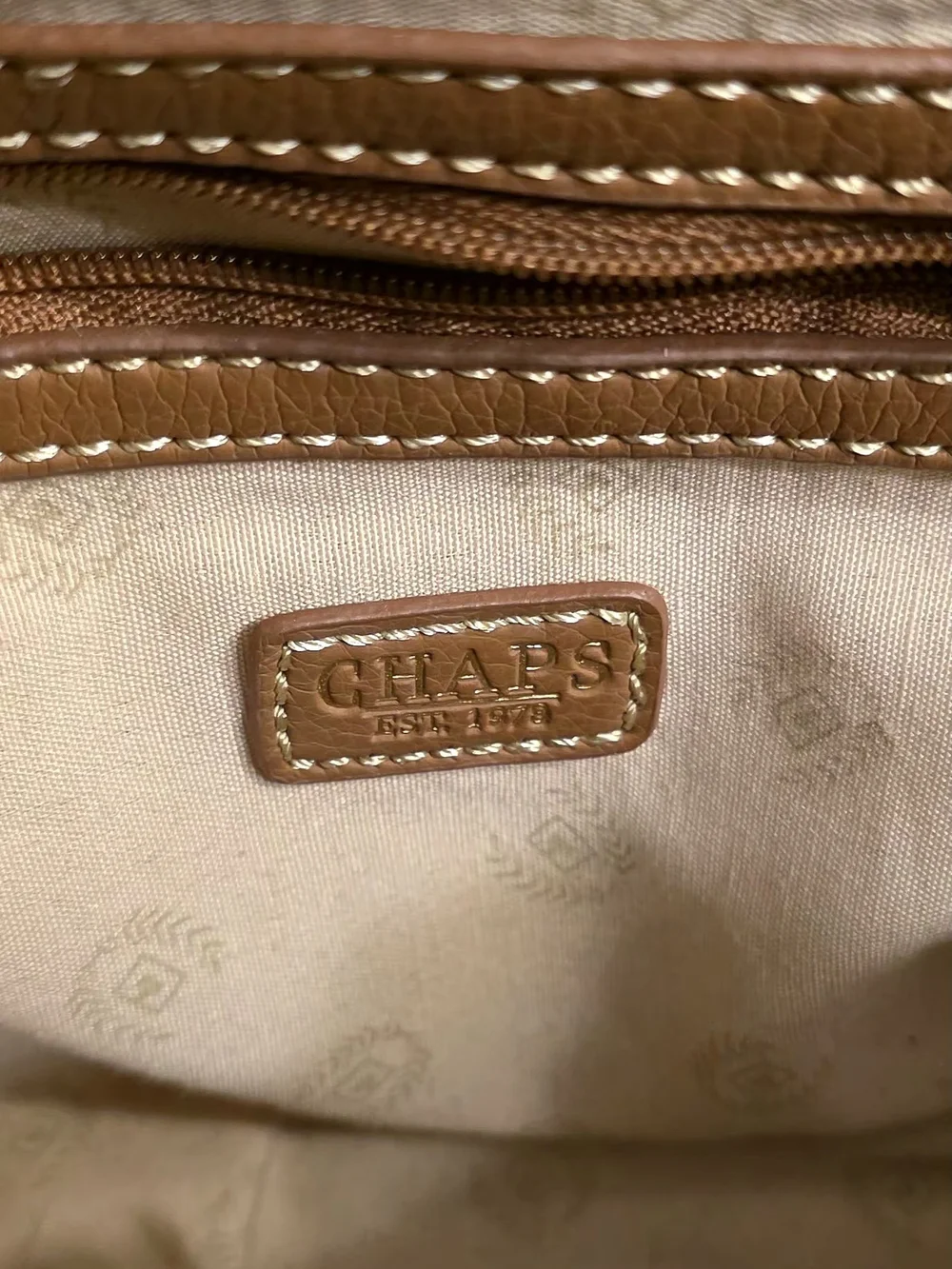 Vintage Y2K Chaps Plaid East West Satchel Brown Preppy Bag